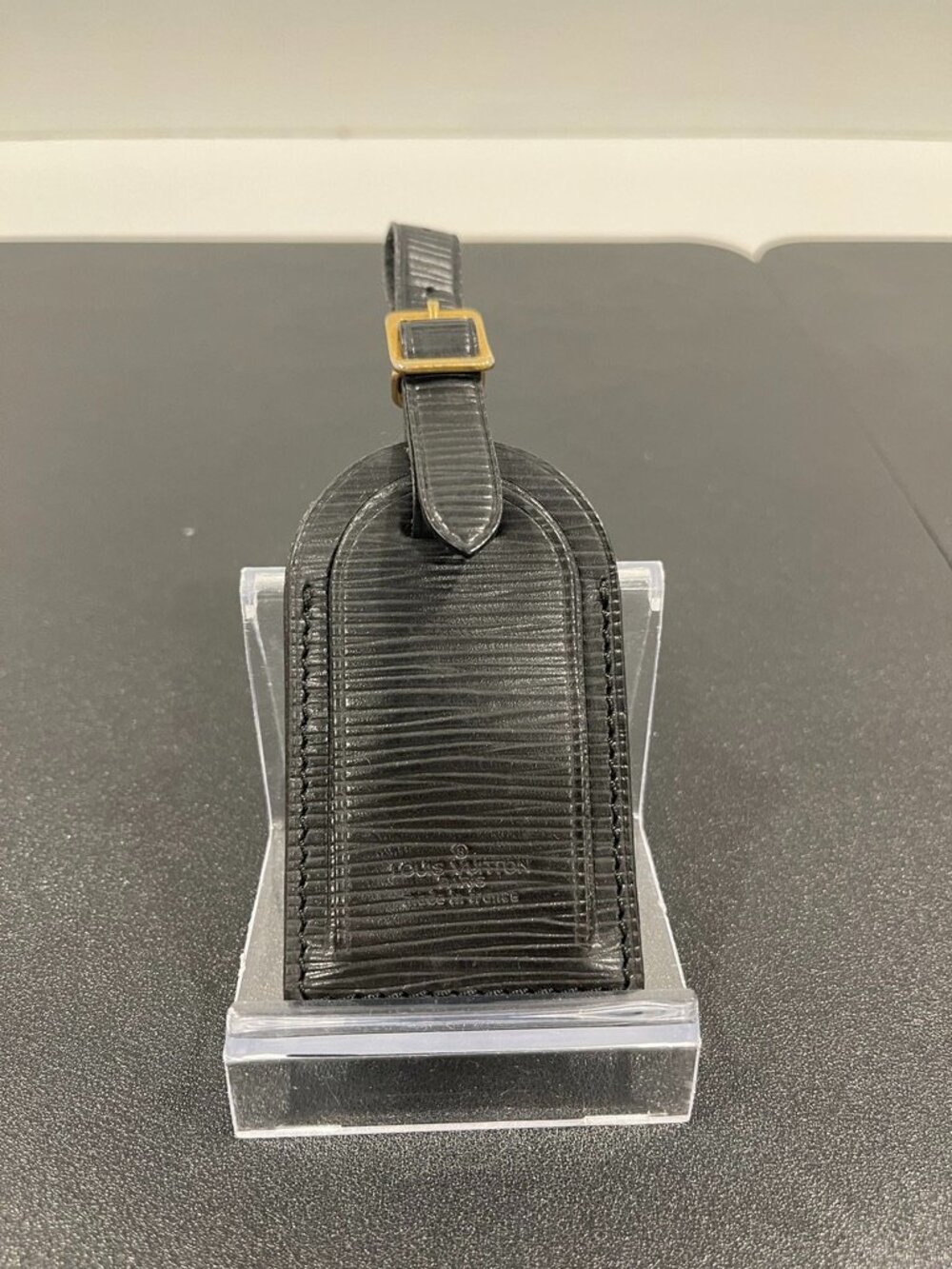 Louis Vuitton Small Luggage Tag in Black Epi (JB1445)